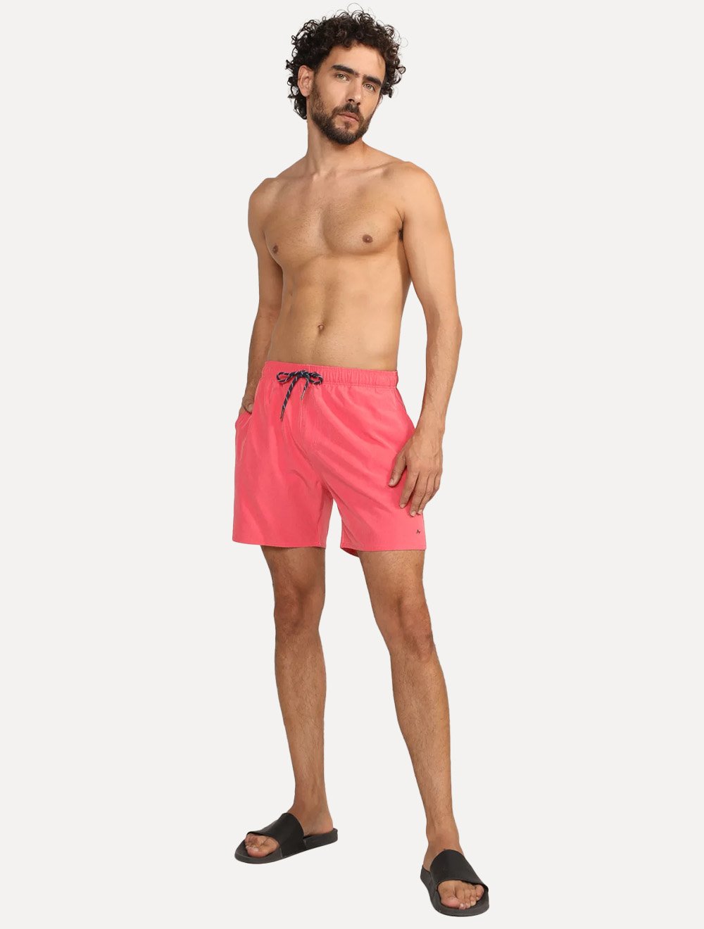 Short Aramis Masculino D'Água Elastico Melange Rosa Mescla
