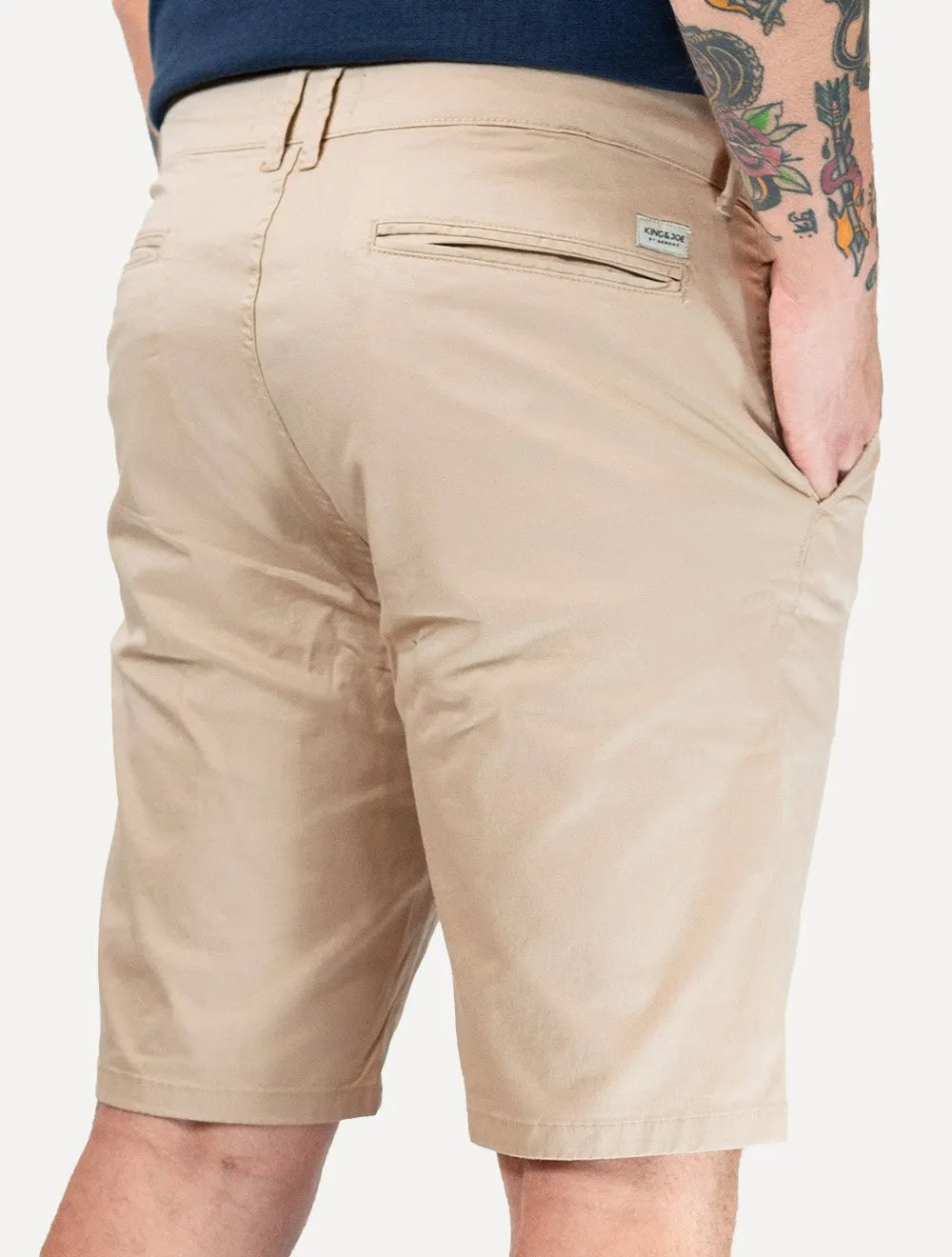 Bermuda King & Joe Masculina Slim Sarja Cáqui