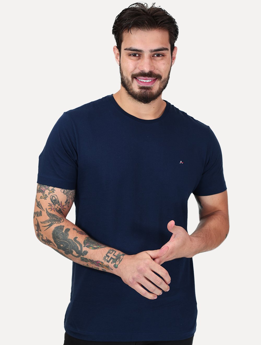 Kit Camisetas Aramis | Masculina Basic Lisa Azul Marinho
