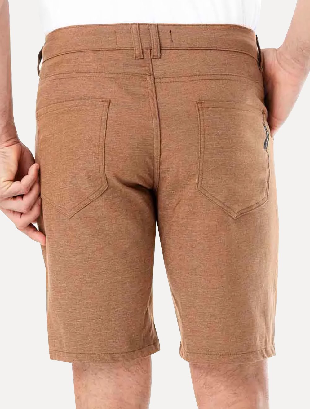 Bermuda King & Joe Sarja Masculina Slim Texture Marrom Mescla