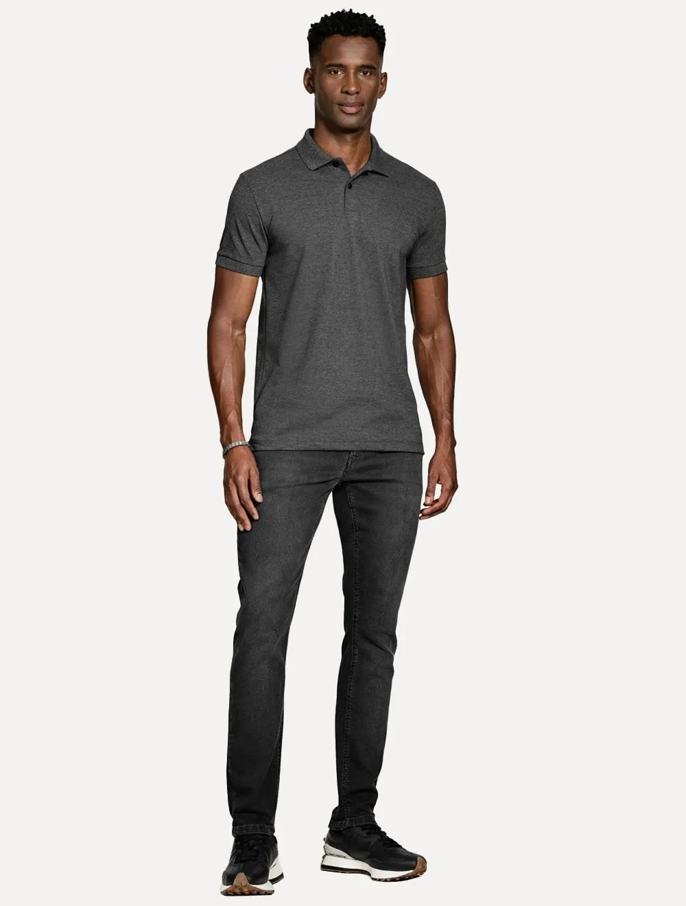 Polo Aramis Masculina Piquet Basic Mono Icon Grafite Mescla