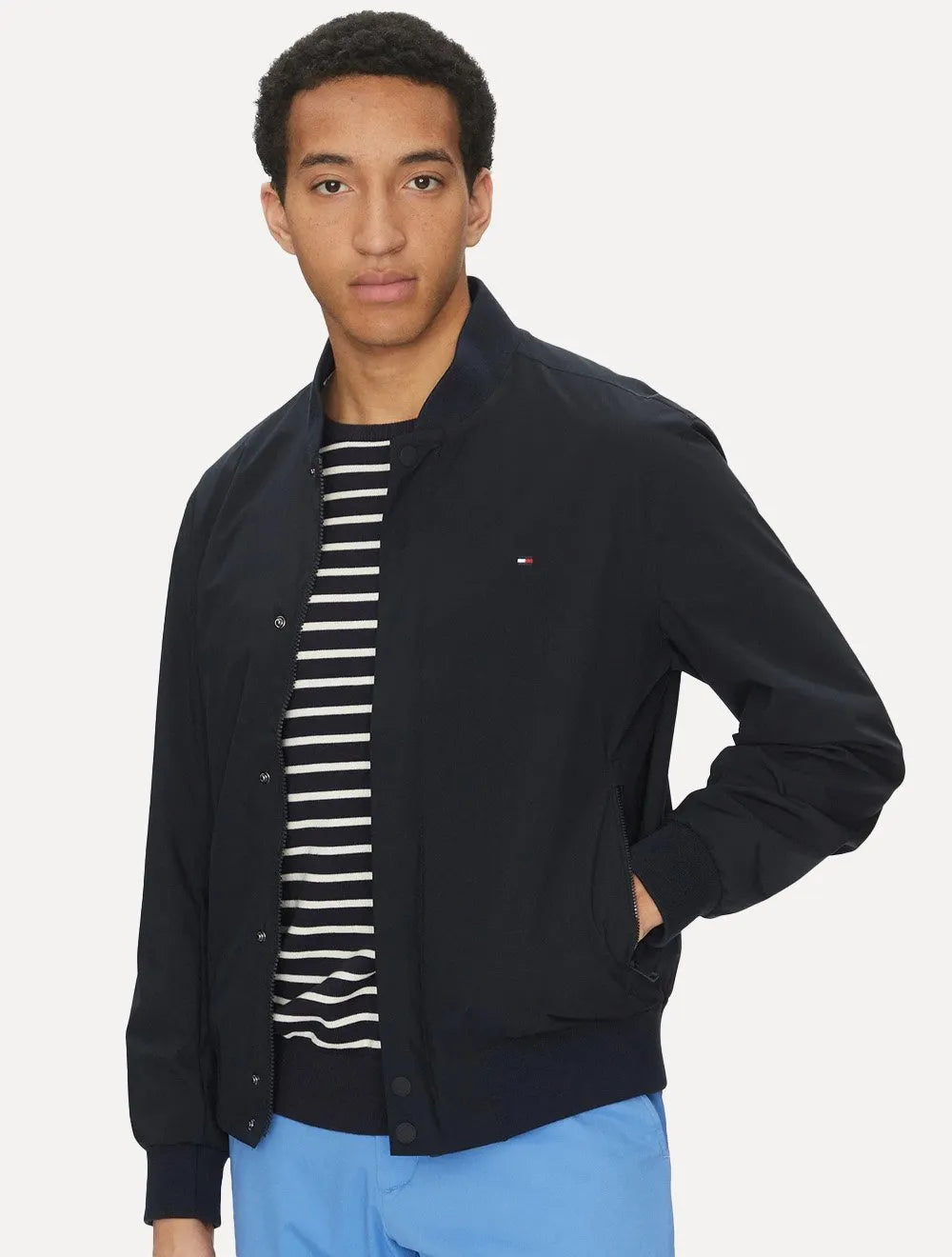 Jaqueta Tommy Hilfiger Masculina Tech Lightweight Bomber Azul Marinho