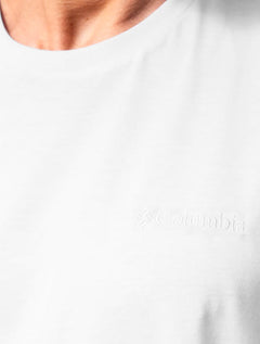 Camiseta Columbia Masculina Basica Logo Bordado Branca