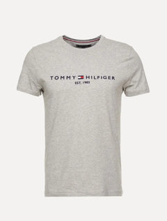 Camiseta Tommy Hilfiger Masculina Core Logo Tee Cinza Claro Mescla