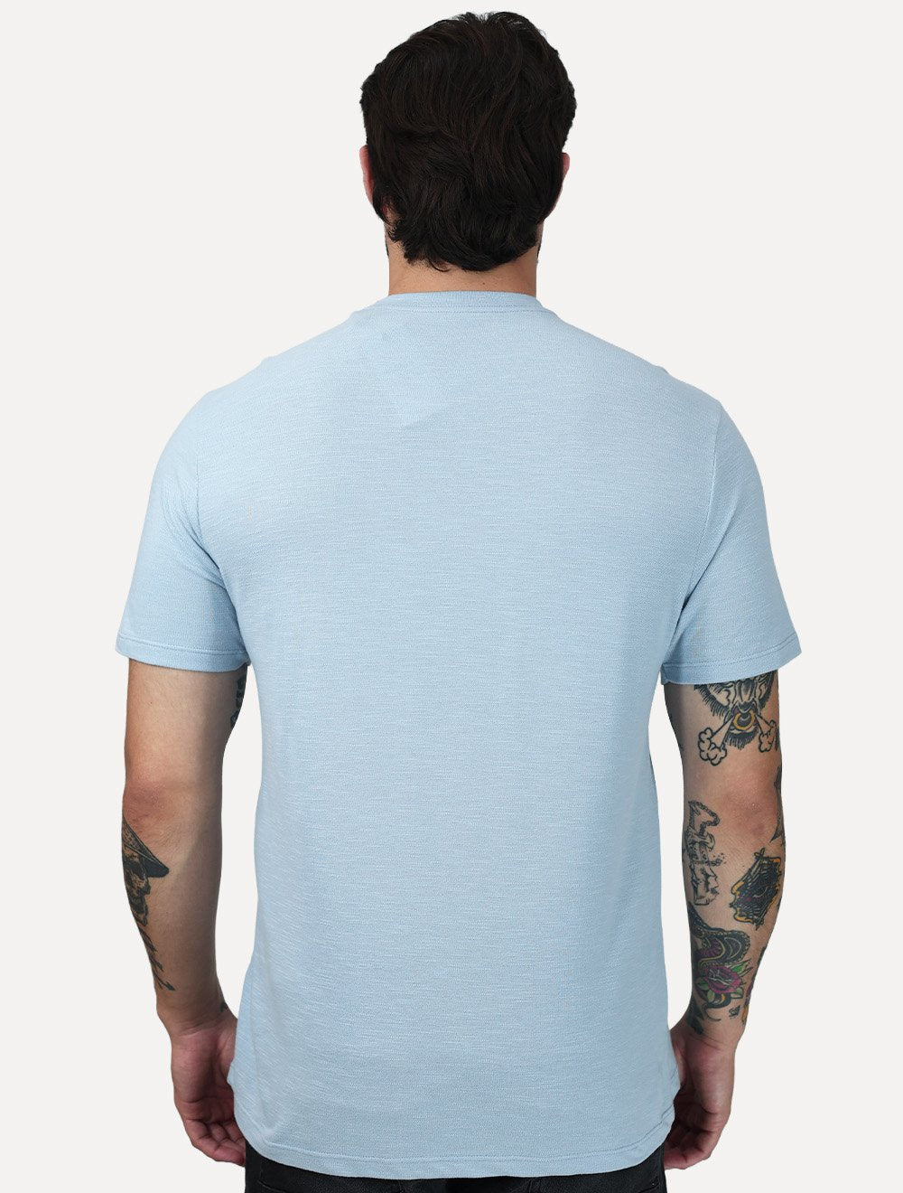 Camiseta Calvin Klein Jeans Masculina Piquet Núvola Azul Claro