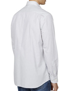 Camisa Dudalina Masculina Comfort Pocket Listrada Lines Azul