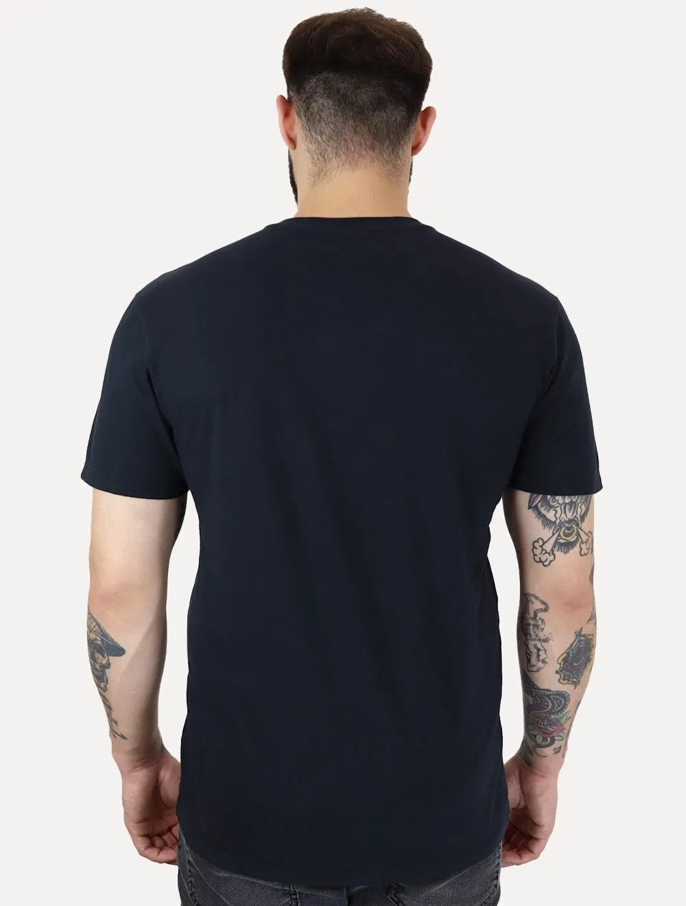Camiseta Tommy Jeans Masculina Slim Linear Chest Azul Marinho