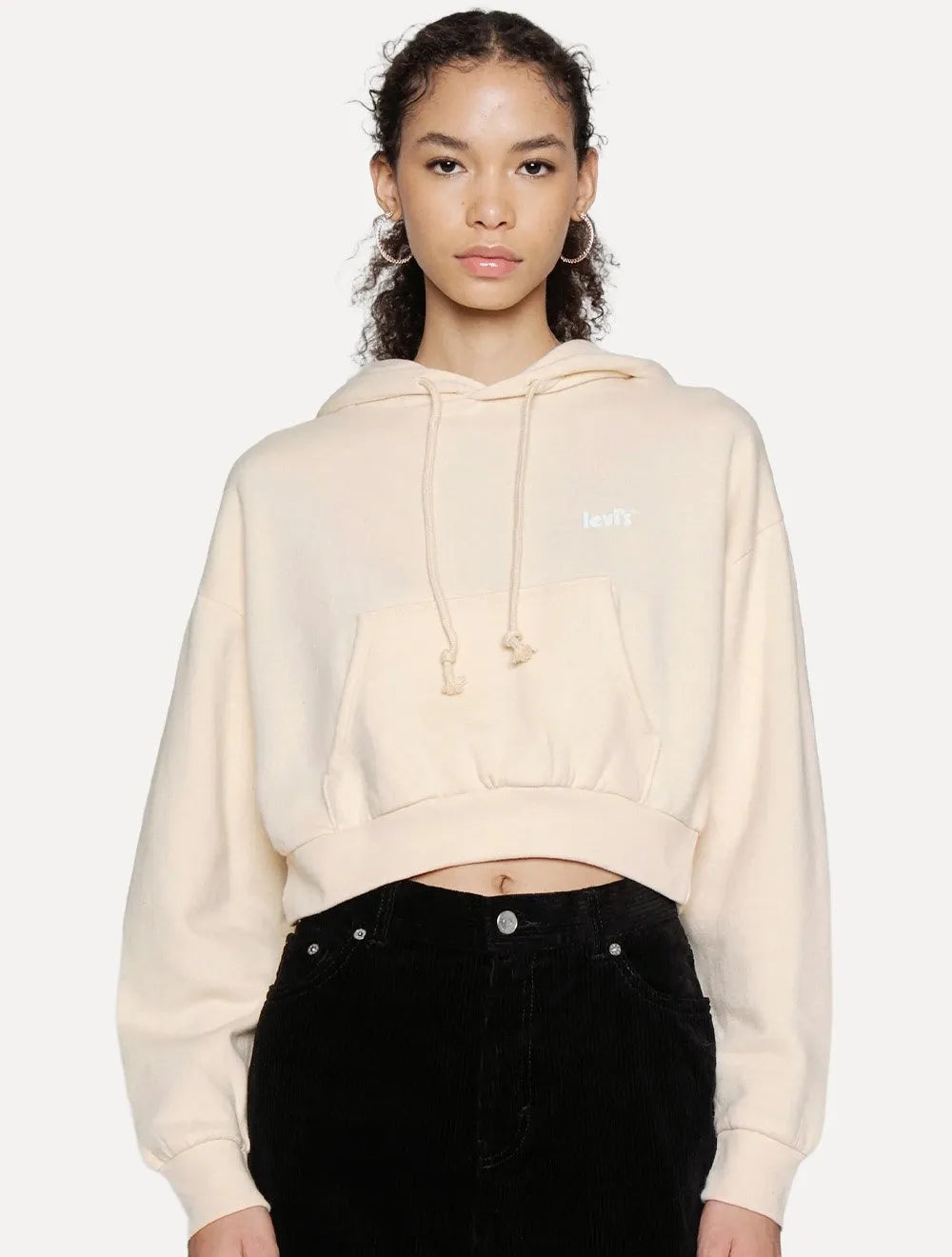 Moletom Levis Feminino Cropped Media Hoodie Salmão