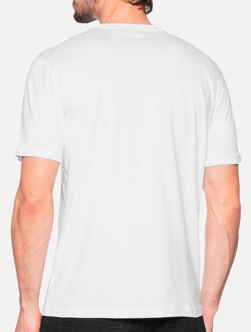Camiseta Calvin Klein Masculina Center CK Rubber Patch Branca