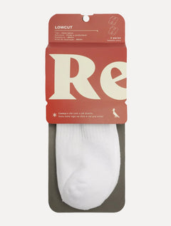 Meia Reserva Masculina Cano Curto Pica-Pau Bordado Branca Kit 2 Pares