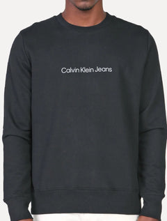Moletom Calvin Klein Jeans Crewneck Front Logo Grafite Mescla