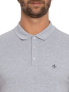Polo Dudalina Masculina Essentials Extra Cotton Cinza Mescla