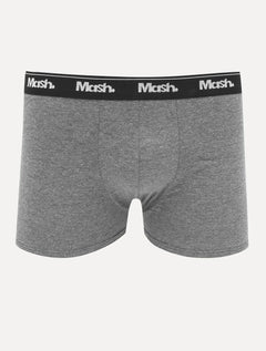 Cueca Mash Boxer Cotton Basic Light Logo Cinza Mescla Escuro