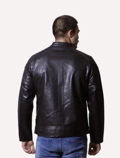 Jaqueta Victory Eagle Masculina PU Leather Zip Chest Preta