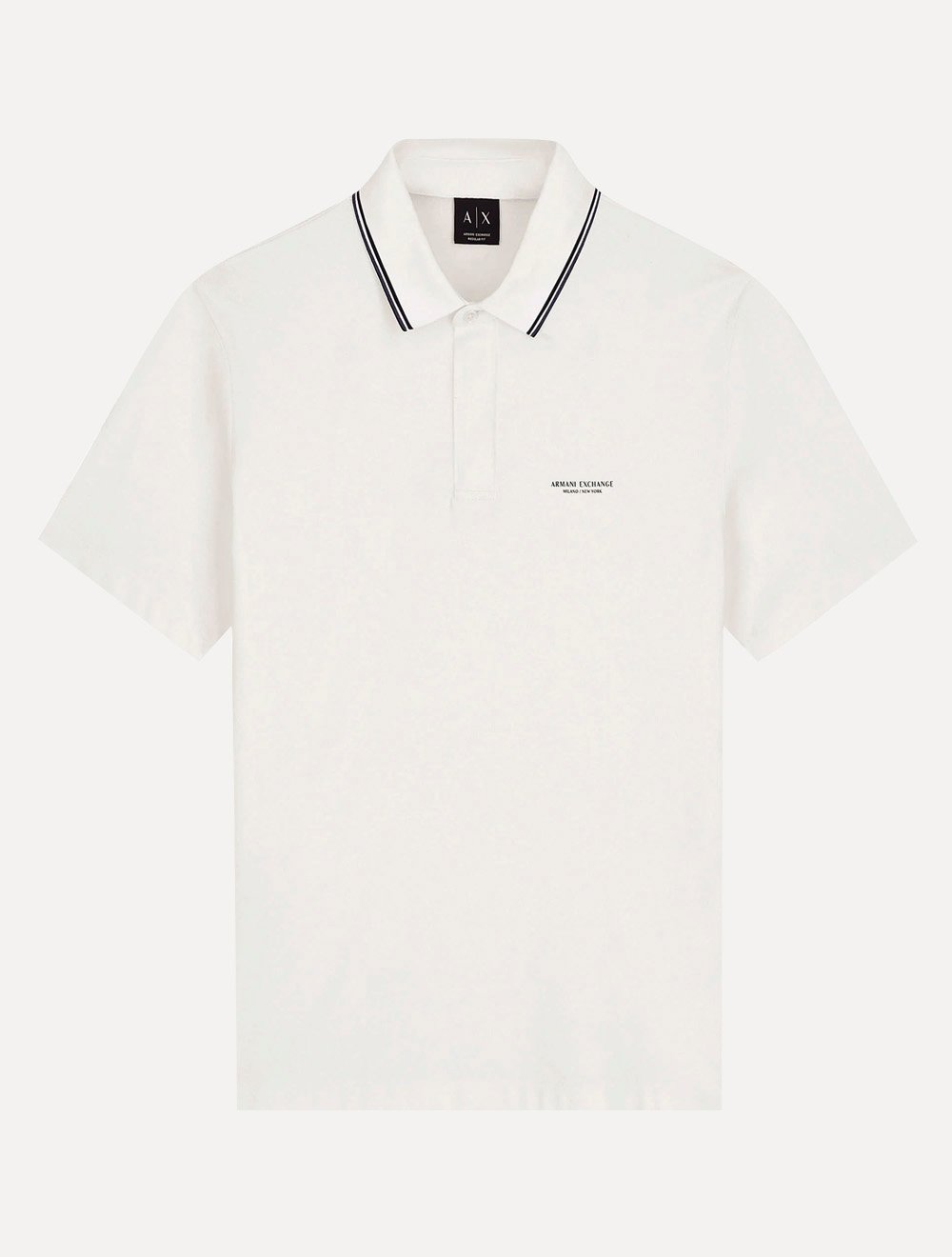 Camisa Polo Armani Exchange Regular Fit Pique Rib Details Off-White