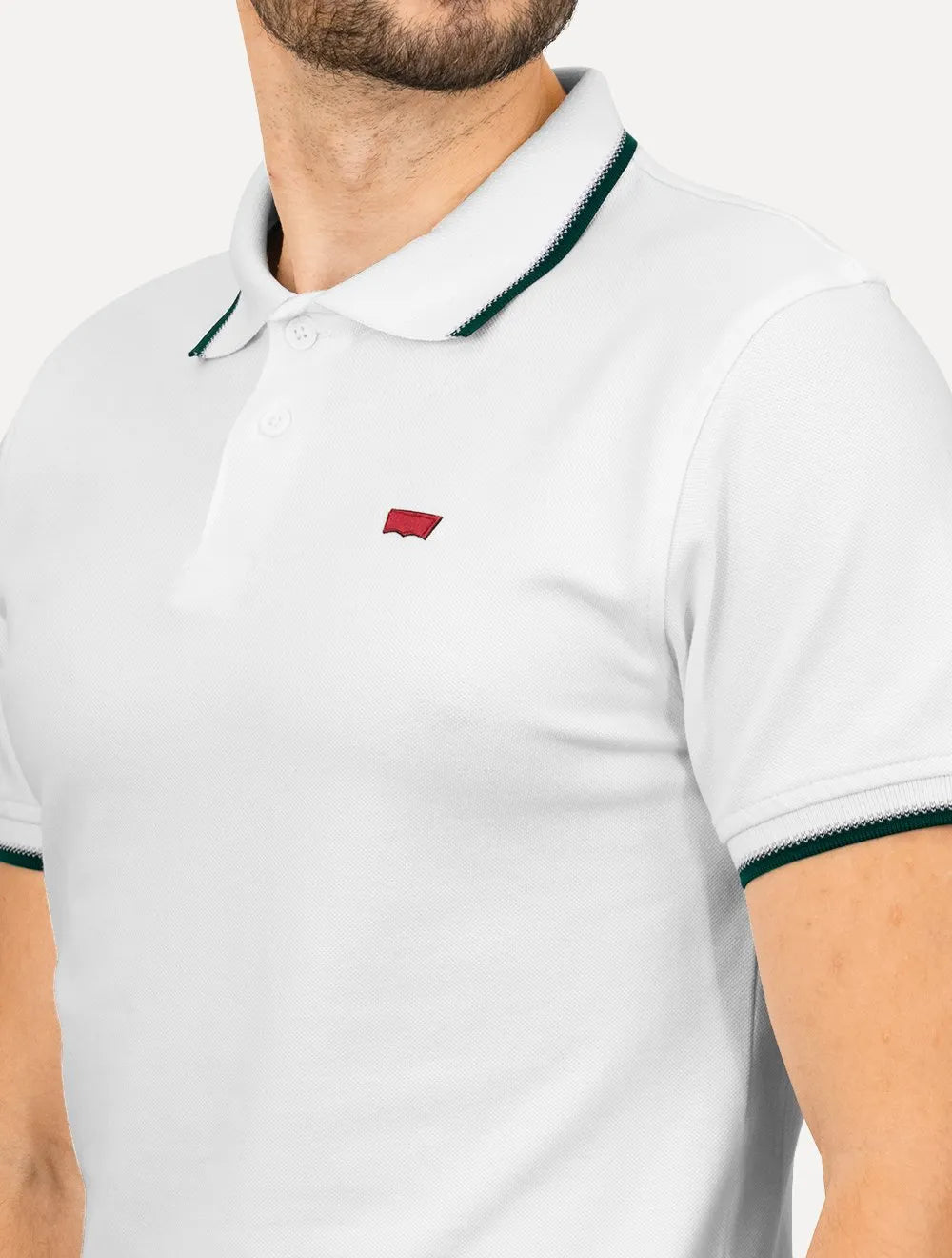 Polo Levis Masculina Slim Housemark Frieze Branca