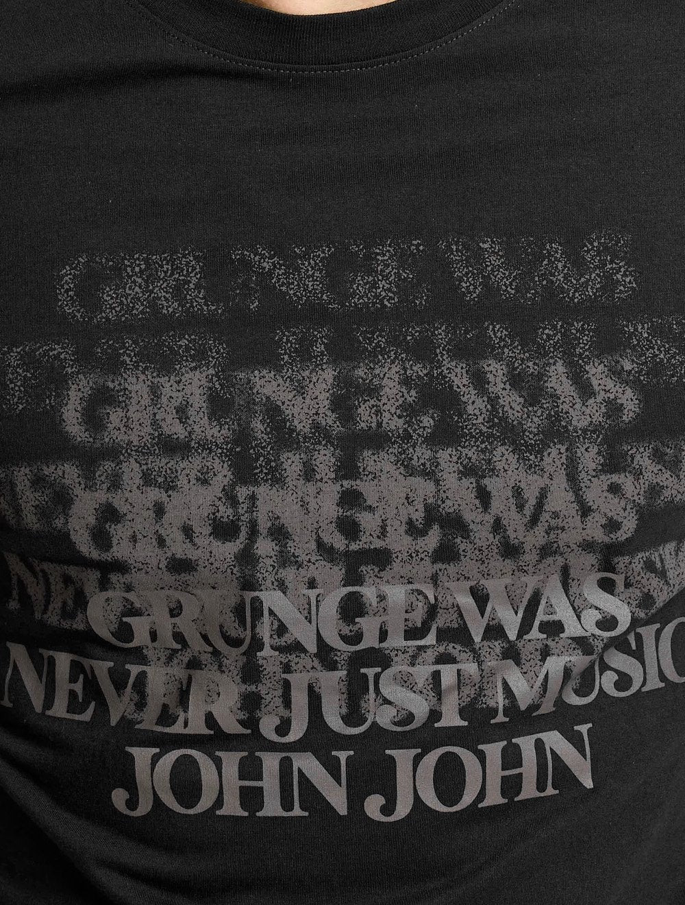 Camiseta John John Masculina Slim Fit Grunge Preto