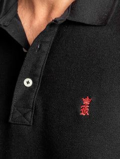 Polo Sergio K Masculina Piquet Mag Logo Preta