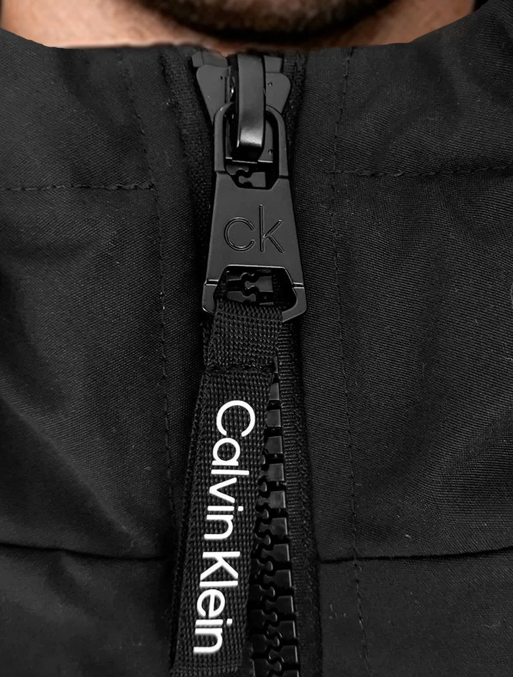 Jaqueta Calvin Klein Masculina Nylon Hoodie Windbreaker Preta