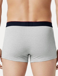 Cueca Calvin Klein Low Rise Trunk Cotton New Re Issue Red Logo Cinza Mescla