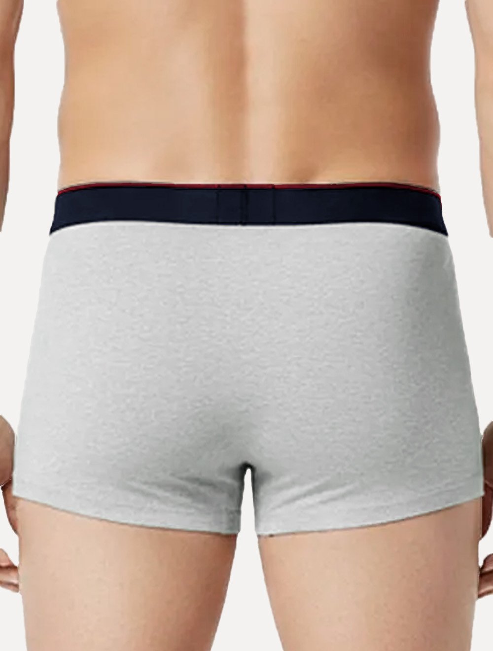 Cueca Calvin Klein Low Rise Trunk Cotton New Re Issue Red Logo Cinza Mescla