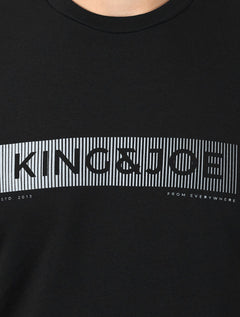 Camiseta King & Joe Masculina Premium Cotton Flex Block Stripe Preto