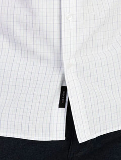 Camisa Aramis Masculina Regular Tricoline Micro Plaid Xadrez Azul Cáqui Branca