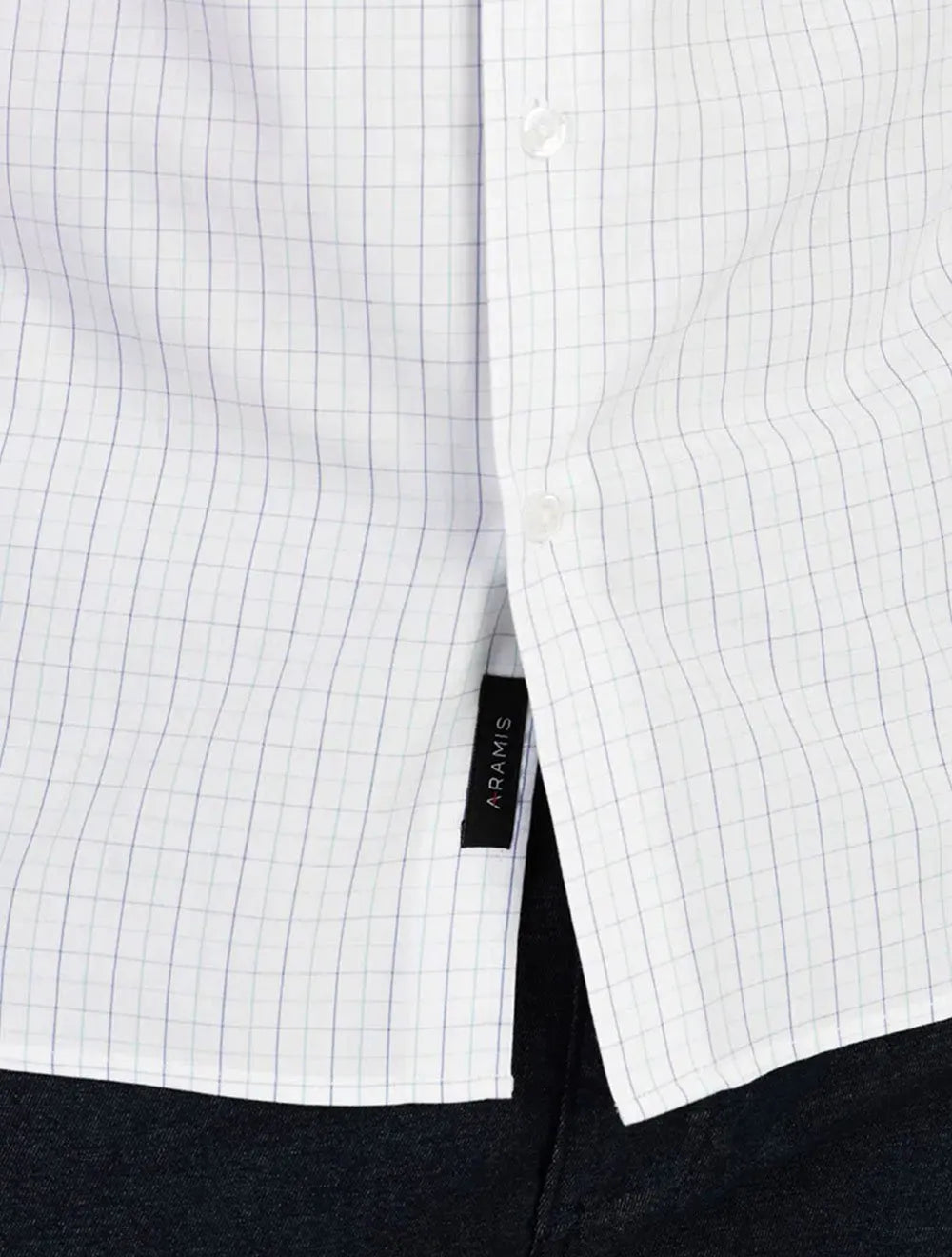 Camisa Aramis Masculina Regular Tricoline Micro Plaid Xadrez Azul Cáqui Branca