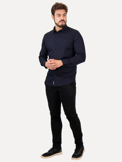 Camisa Original Penguin Masculina Regular Tricoline Bordado Azul Marinho