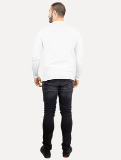Suéter Dixen Masculino Crewneck Tricot Liso Branco