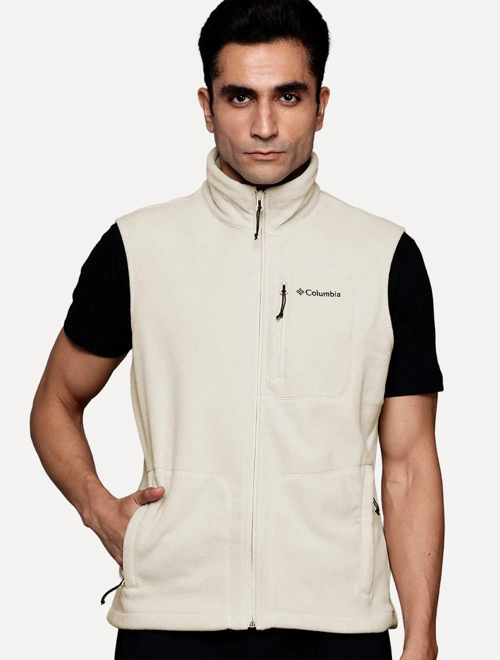 Colete Columbia Masculino Fleece Fast Trek Cáqui Claro