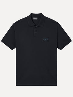 Camisa Polo Empório Armani Masculina Embossed EA Logo Embroidery Azul Marinho