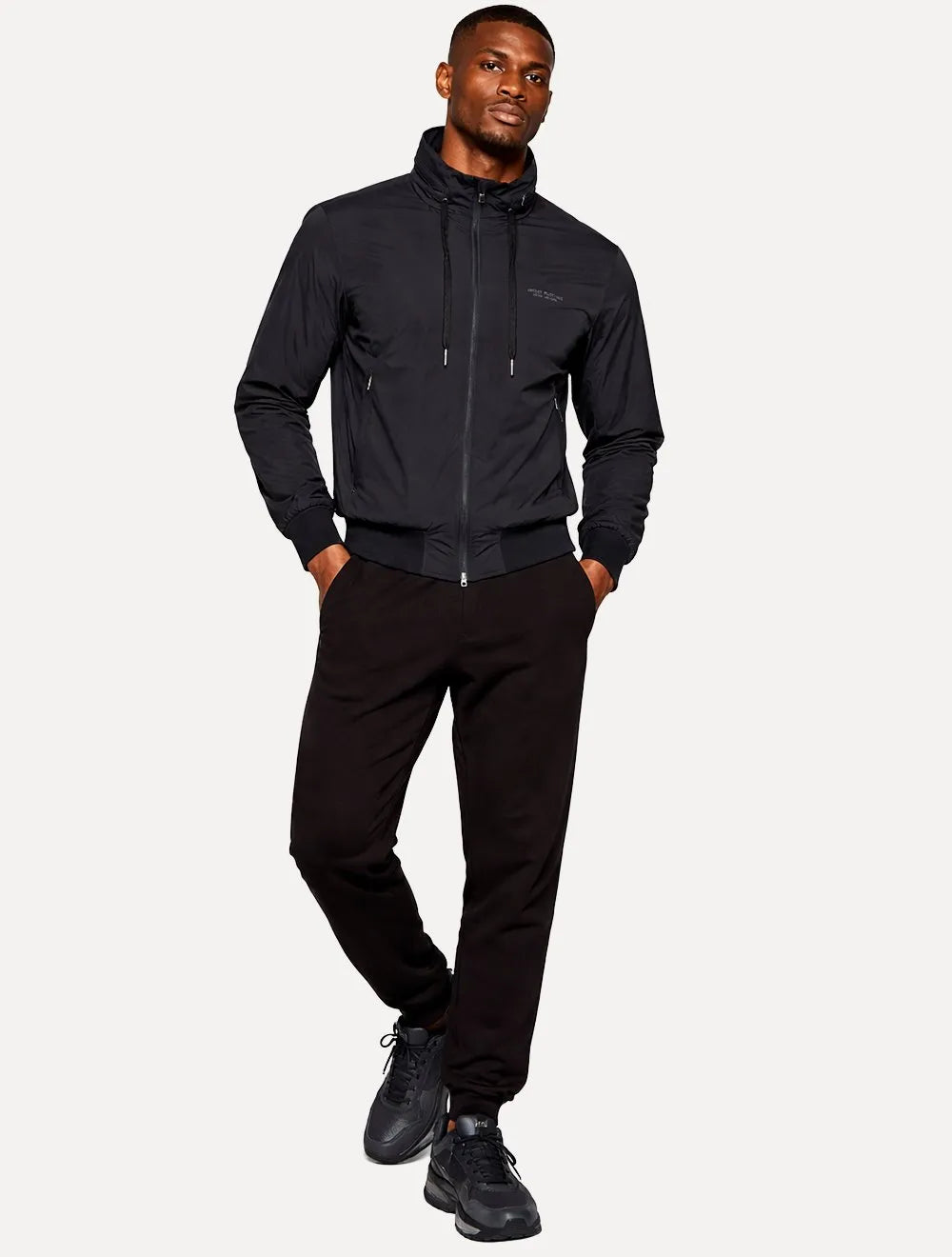 Jaqueta Armani Exchange Masculina Nylon Elástico Azul Marinho