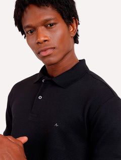 Polo Aramis Masculina Suedine Canelado Preta
