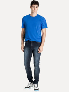 Calça Tommy Jeans Masculina Skinny Simon Flag Escura