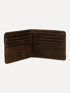 Carteira Calvin Klein Jeans Couro Basic Paquiderme Marrom