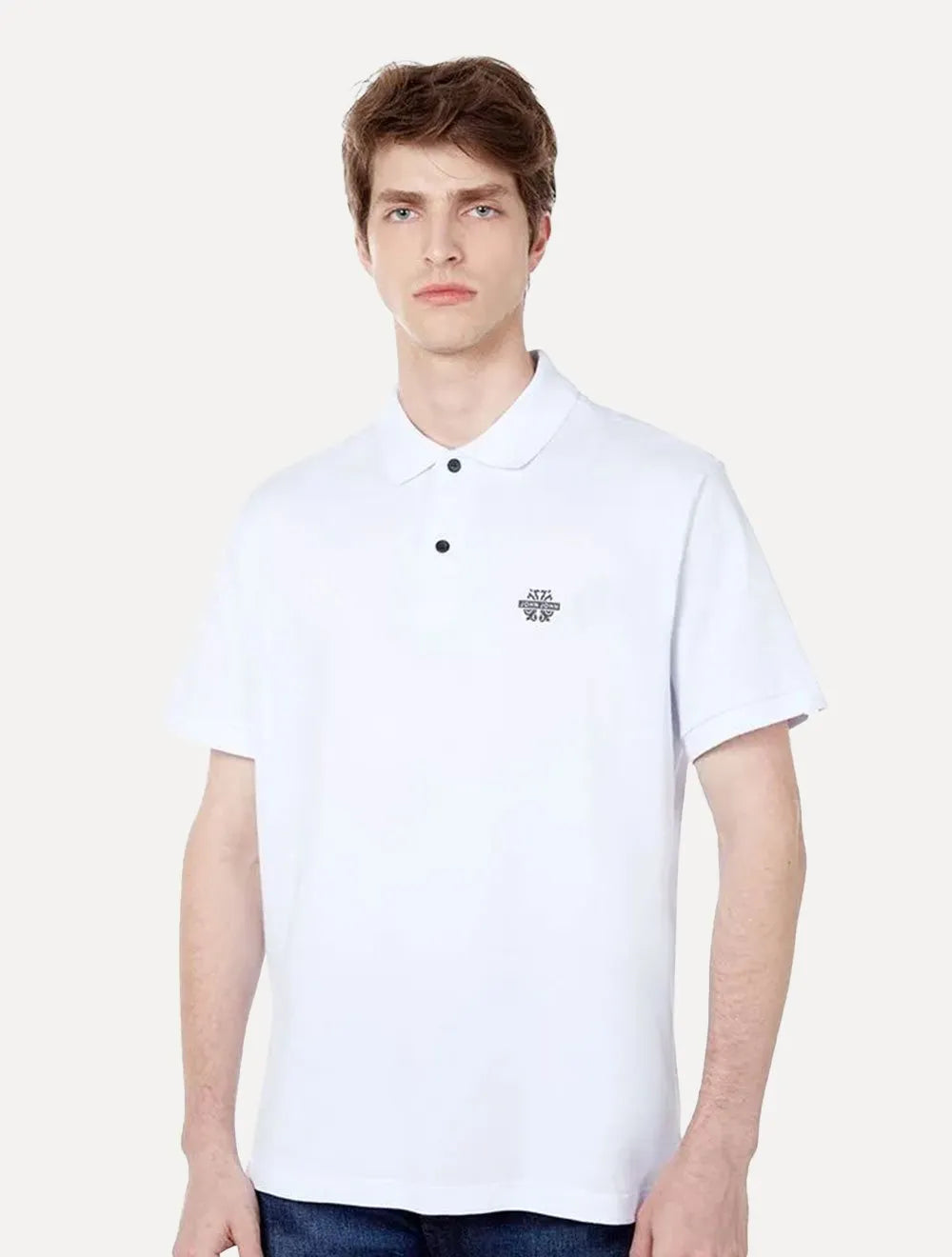 Polo John John Masculina Light Transfer Branca