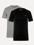 Kit Camisetas Empório Armani Masculina C-Neck Printed Logo Preta e Cinza Mescla