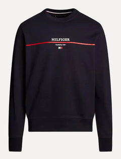 Moletom Tommy Hilfiger Masculino Stripe Terry 1985 Azul Marinho