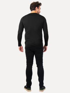 Camiseta Columbia Masculina Manga Longa Neblina Grey Logo Preta