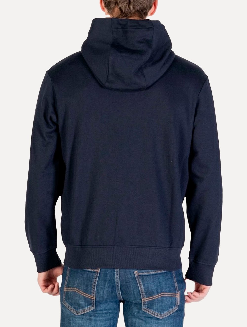 Moletom Armani Exchange Masculino Com Capuz Full Zip Subtle Logo Azul Marinho