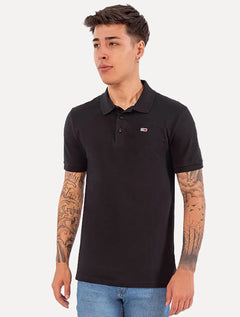 Polo Tommy Jeans Masculina Regular Original Fine Piquet Preta