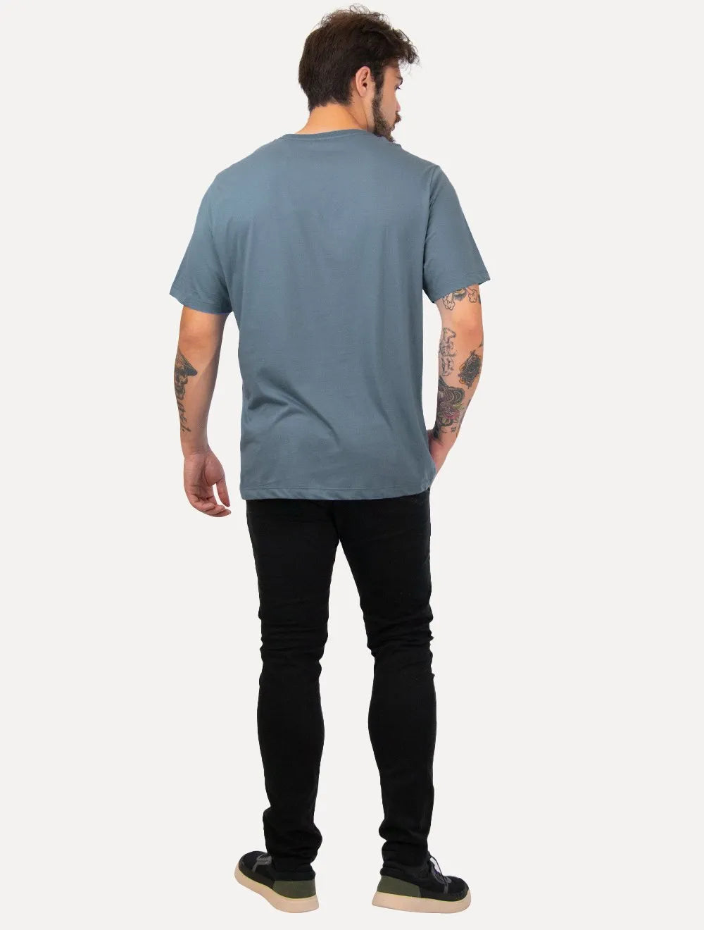 Camiseta Individual Masculina Comfort Logo Azul Médio