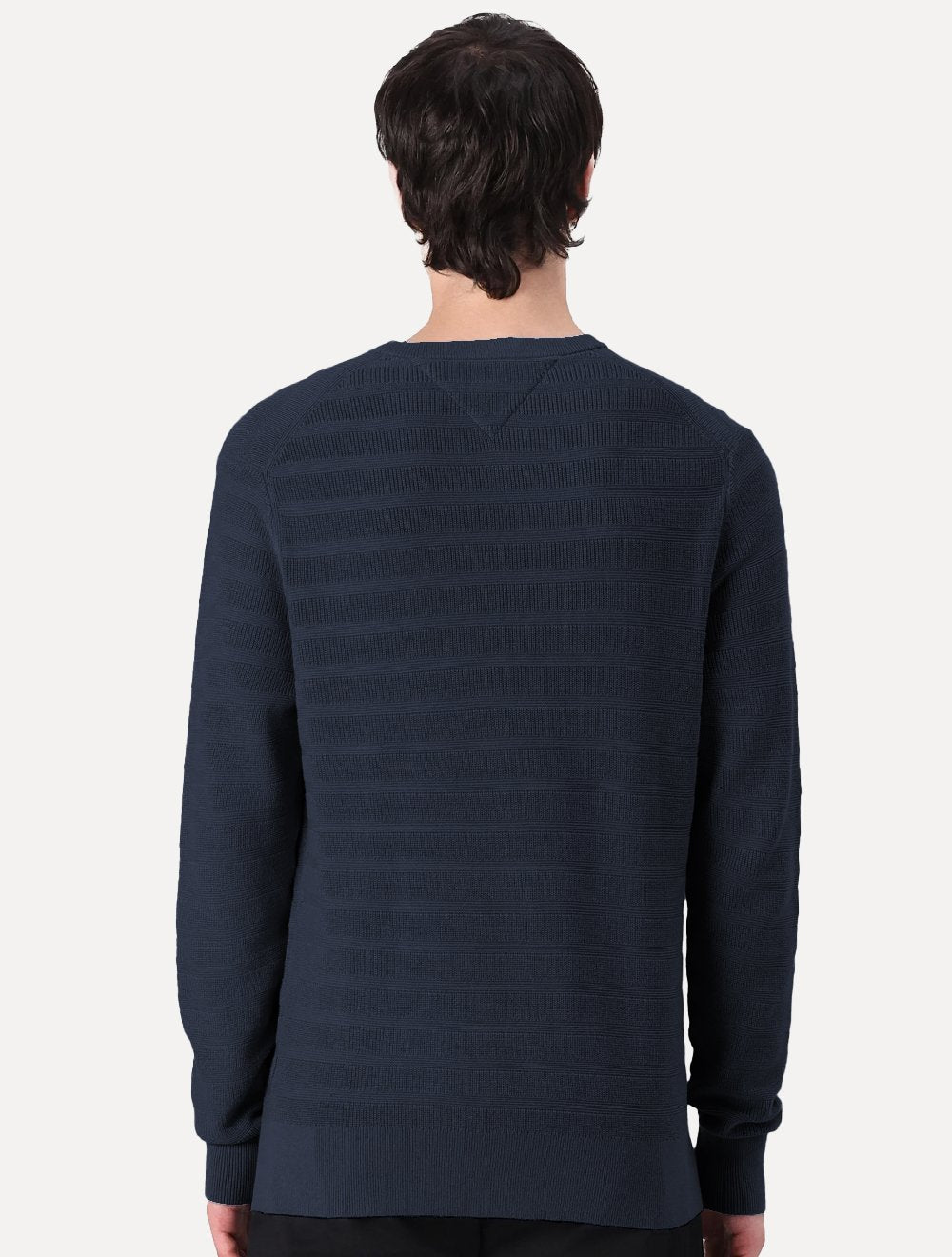Suéter Tommy Jeans Masculino C-Neck Stripe Structured Azul Marinho