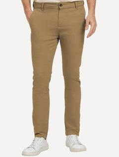 Calça King & Joe Sarja Masculina Slim Cáqui Médio
