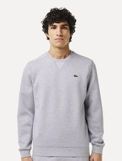 Moletom Lacoste Masculino Crewneck Sport Mesh Panels Cinza Mescla