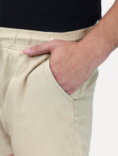 Bermuda King & Joe Masculina Tradicional Linho Caqui Claro
