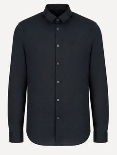 Camisa Armani Exchange Masculina Cotton Slim Fit Mono Logo Azul Marinho