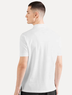 Polo Armani Exchange Masculina Regular Fit Logo Icon AX Off White