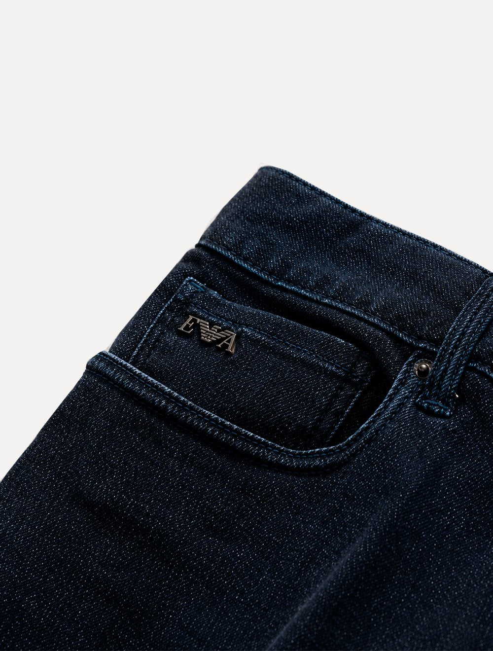 Calça Jeans Empório Armani Masculina J06 Slim Fit Low Waist Azul Escuro